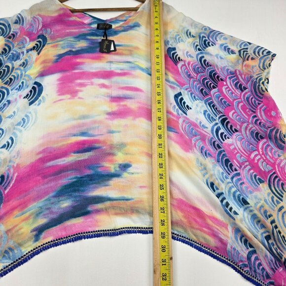 Mona B Womens Watercolor Swimsuit Coverup One Size Sheer Beach Vacation NWT - Picture 12 of 13